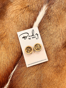 Budz by Kaz - Gold Glitter Studs
