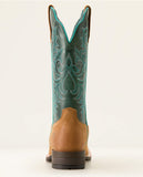 Ariat Ladies Hybrid Ranch Time Western Boot - ACORN ROUGHOUT|DEEP TEAL