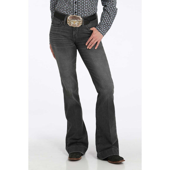 CINCH WOMEN'S MODERATE RISE LYNDEN SLIM TROUSER - BLACK