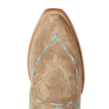 REVERIE KNEE HIGH CORSET - LATTE SUEDE AND POWDER BLUE