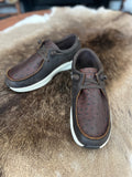 Ariat MEN'S BUCKEYE WATERPROOF SHOE - DARK CHOCOLATE/CHOCOLATE FULL QUILL OSTRICH PRINT