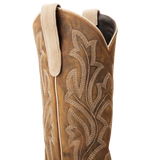 CLASSIC SQUARE BOOT - LATTE SUEDE AND BURNT CARAMEL