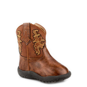 Cowbaby Quills - Infants / Toddler - Cognac Ostrich Print/Cognac