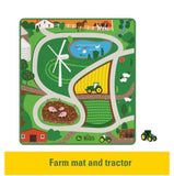 JD Rug Playmat Asst Farm w/Tractor & Construction W/Skid Steer