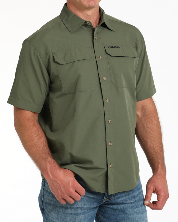 Cinch MEN’S ARENAFLEX® BUTTON-DOWN WESTERN SHIRT - Olive