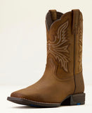 Ariat Kids Westwood Wide Square Toe Western Boot - DISTRESSED BROWN