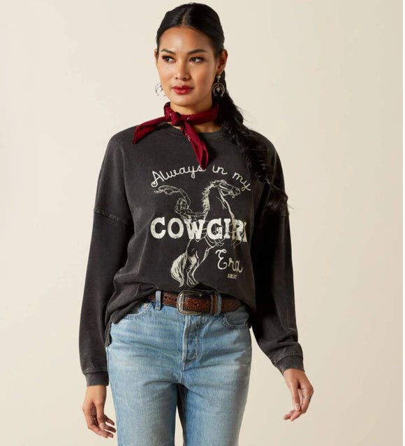 Ariat Women's Canvas Oversized T-Shirt - BLACK MINERAL