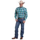ROPER MEN'S AMARILLO COLLECTION PLAID SHIRT - Blue (01378021)