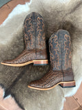 HP Chocolate Nile Croc Print Western Boot