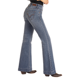 HIGH RISE SIGNATURE EMBROIDERED TROUSERS