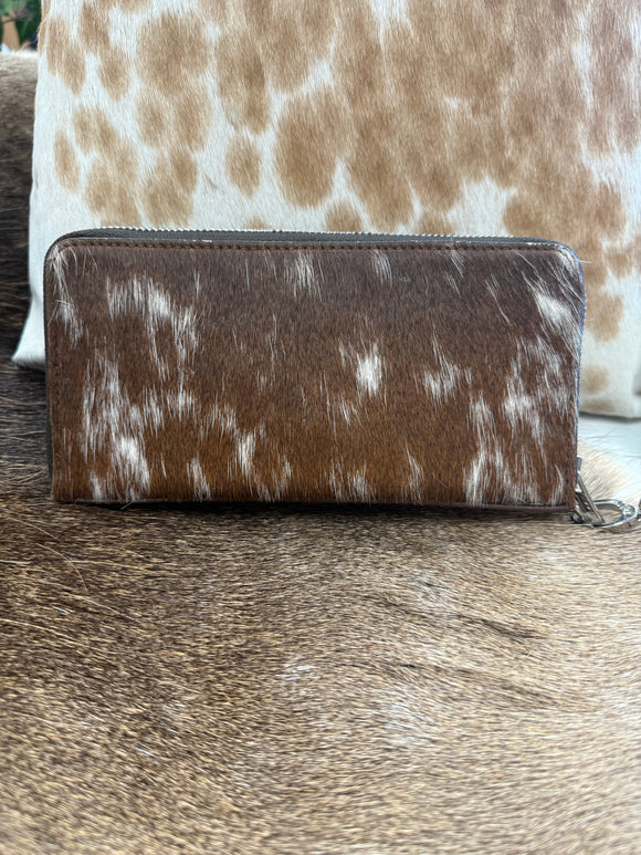 Double Zip Cowhide Wallet