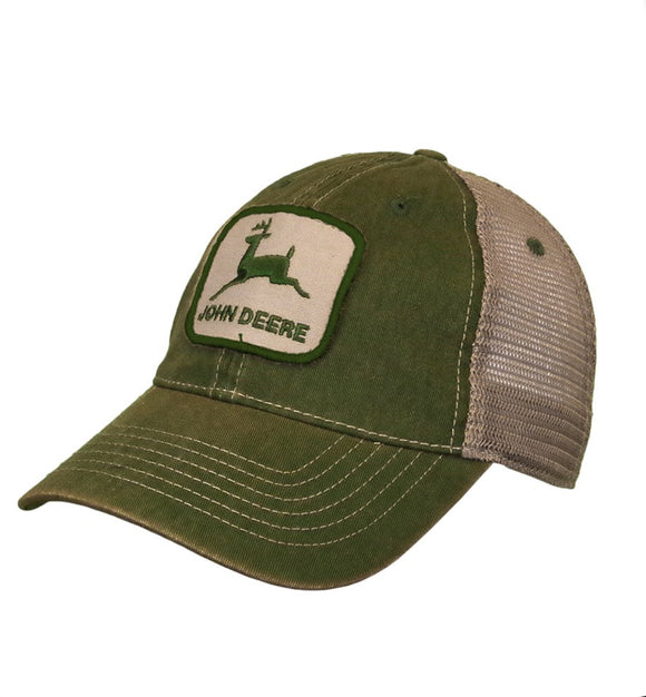 JD STONED WASHED CAP-GREEN/IVORY