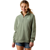 Ariat Women's Foundation Logo 1/2 Zip Sweatshirt - Sea Spray 10071505