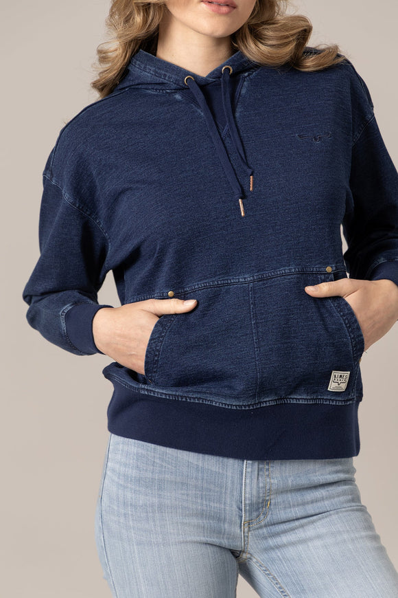 Kimes Ranch TESS WESTERN HOODIE - Indigo Blue