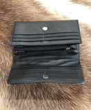 Cowhide and Leather Flap Wallet