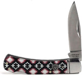 ARIAT Southwestern Shield Smooth Blade Folding Pocket Knife, Multicolor, 3” Blade (Large) - A710011297-L