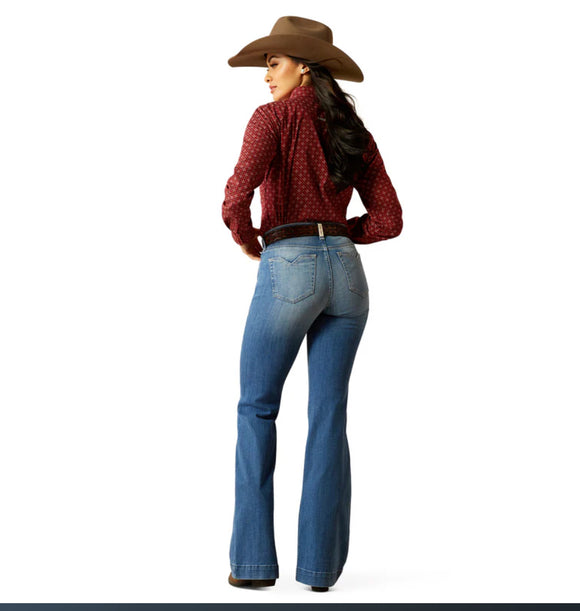 ARIAT WOMENS HIGH RISE SLIM TROUSER CLAIR ANAHEIM JEAN