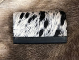Cowhide and Leather Flap Wallet