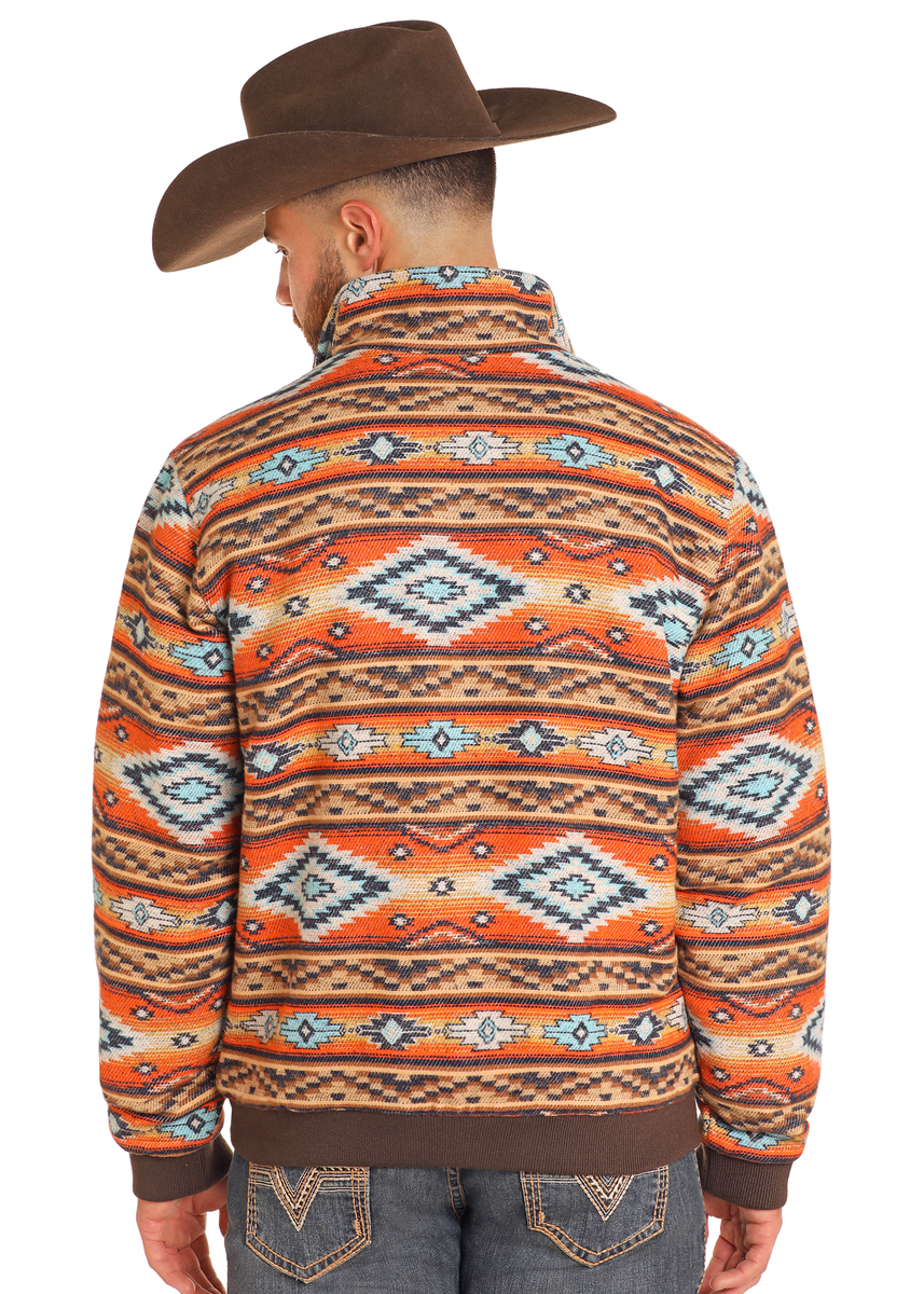 BROWN AZTEC JACQUARD BOMBER JACKET – The Tack House