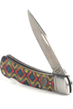 ARIAT Southwestern Pattern Smooth Blade Folding Pocket Knife, Multicolor, 3” Blade (Large) - A710012097-L