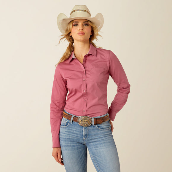 Ariat Women's Rose Wine Kirby Stretch Long Sleeve Western Shirt 10055272