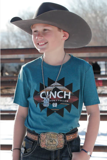 Cinch - Boy's Southwest Teal T-Shirt