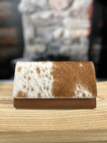 Cowhide and Leather Flap Wallet