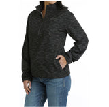 CINCH WOMEN’S PULLOVER 1/4 ZIP AZTEC PRINT BLACK MAK7902002
