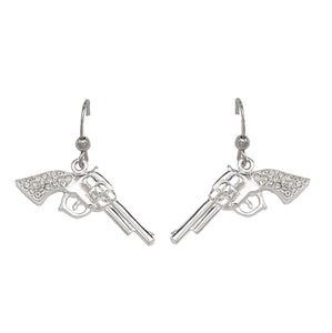Montana Silversmith Cowgirl Pistols Rhinestone Handle Drop Earrings ER61242