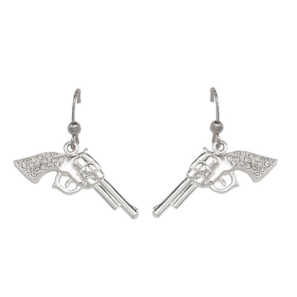 Montana Silversmith Cowgirl Pistols Rhinestone Handle Drop Earrings ER61242