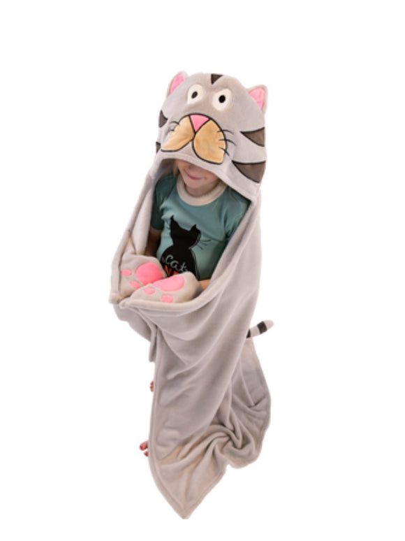 Cat Kid's Hooded Blanket