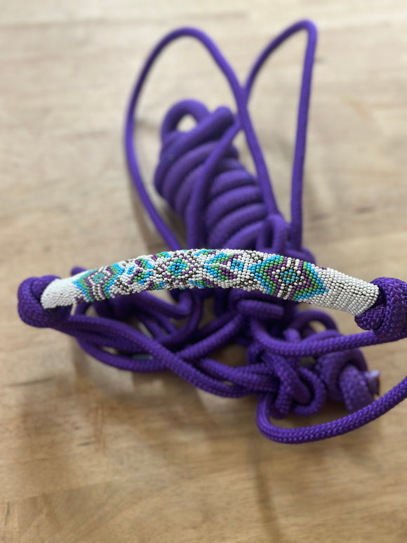 Beaded Rope Halter - Purple