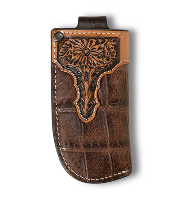 Ariat Knife Sheath with Leather Croc Print A1802102