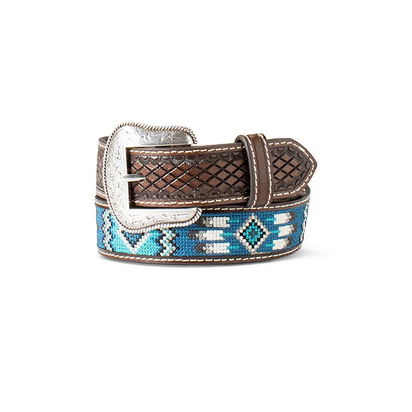 Ariat Western Belt Boys Embroidered Inlay Southwest Embossed A1307602