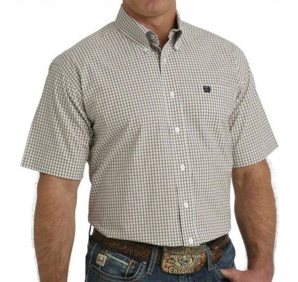 Cinch Mens Short Sleeve White Shirt | MTW1111447