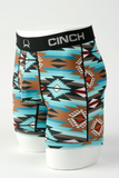MEN'S 6” SOUTHWESTERN PRINT BOXER BRIEFS - TURQUOISE