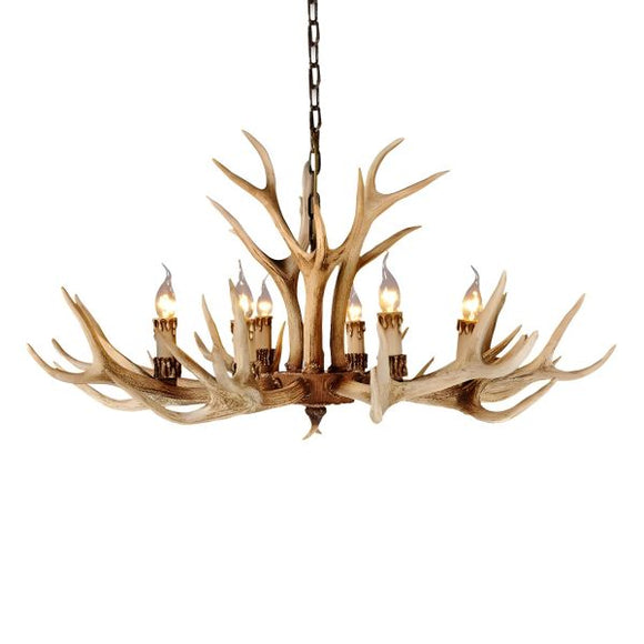 Antler 8 Light Chandelier - Resin