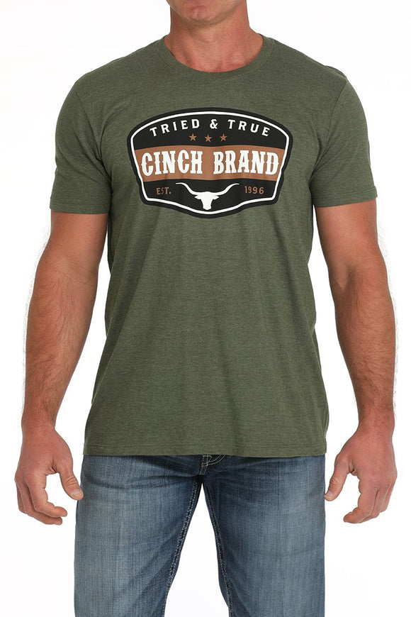 MEN'S CINCH TRIED AND TRUE TEE- OLIVE