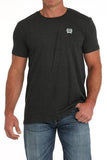 CINCH - MENS HEATHER BLACK LOGO TEE