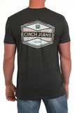CINCH - MENS HEATHER BLACK LOGO TEE