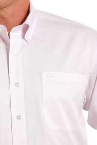 Cinch Mens Tencel Stripe Shirt - Pink/White