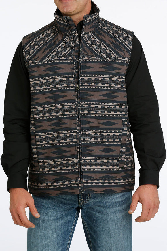 Cinch Mens Concealed Carry Printed Brown Bonded Vest