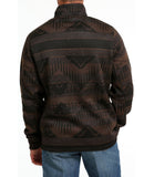 Cinch Mens Printed Half Zip Sweater - Brown
