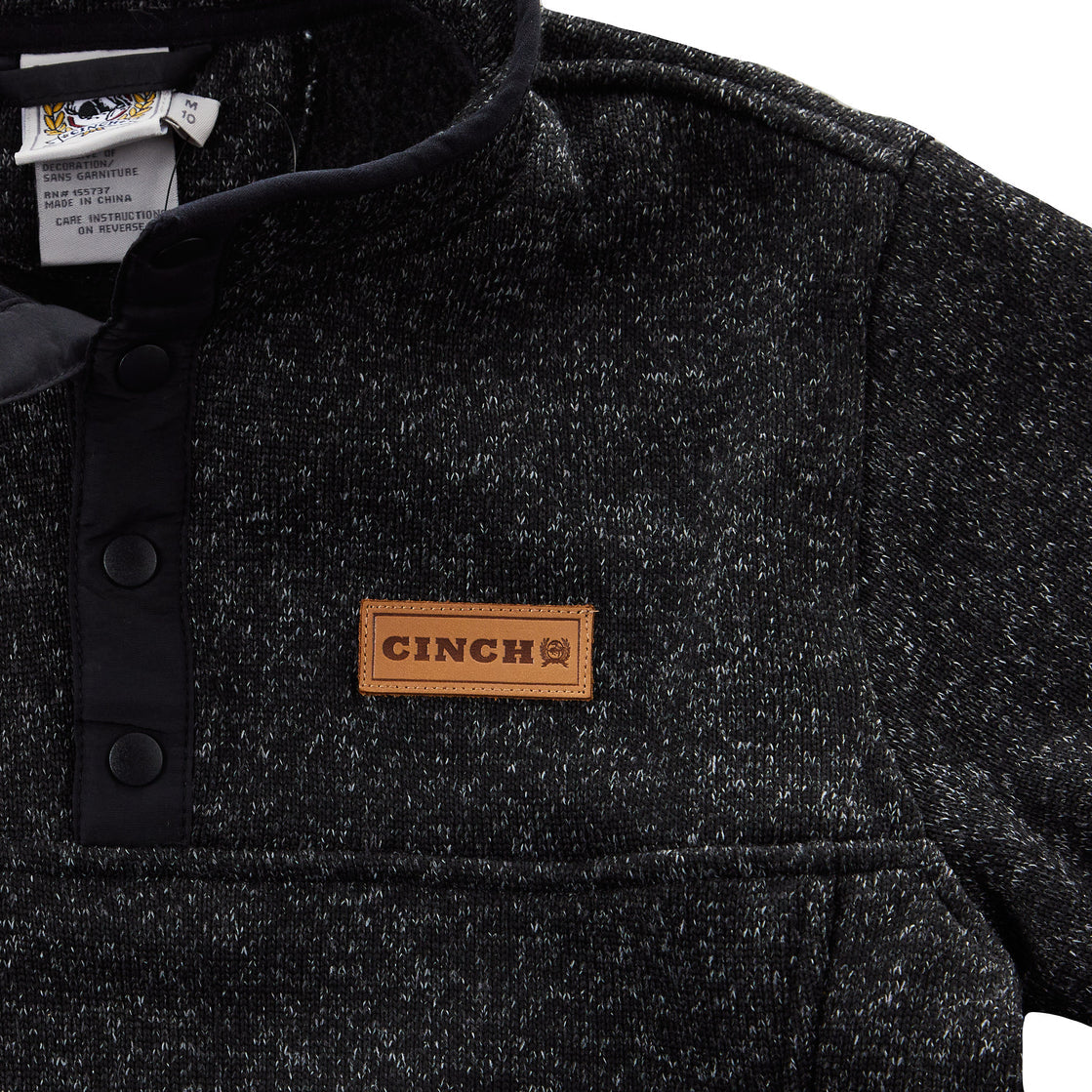 Cinch Boys Heather Charcoal Fleece Pullover