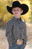 Cinch Boys Infant Black Geometric Button Up Shirt