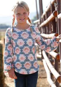 Cruel Girl Southwestern Rib Knit Top