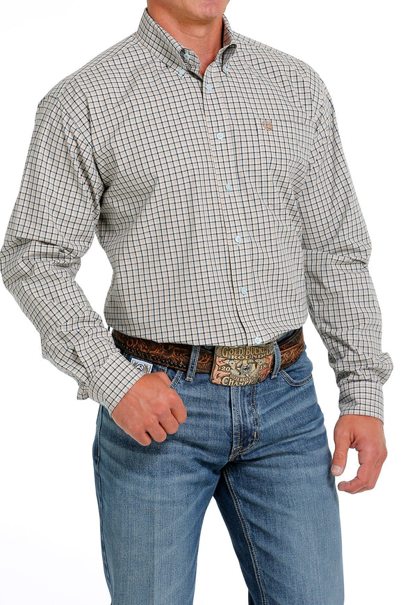 Cinch Mens Check Arena Shirt - Navy / Khaki