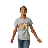 Ariat Highlander Rose Girls Tee - Heather Grey