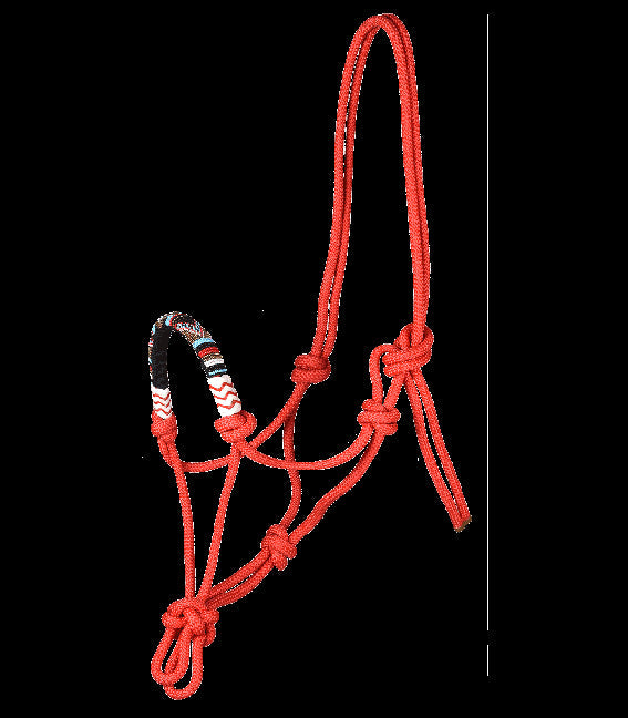 Waldhausen Rope Halter with Beaded Nose Band (No Lead) - Red