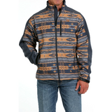 Cinch Mens Blue Aztec Print Bonded Jacket